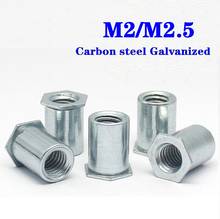 200pcs SO-M2  M2.5 Galvanized carbon steel through hole pressure riveting stud hexagonal pressure riveting nut column 2024 - buy cheap
