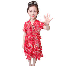 Girls Dress Floral Pattern Girls' Dresses Sleeveless Children Party Dresses Summer Girls Costumes Kids 6 8 10 12 14 2024 - buy cheap