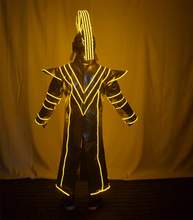 Luminous emperor costume future nightclub bar show Stage performance music festival party KTV LED lighting dance costume 2024 - buy cheap