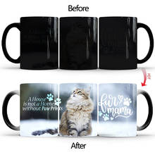 400 ml Cat mom individuality creative color changing mugs ceramic heat milk coffee cup office couple a gift for a friend 2024 - buy cheap