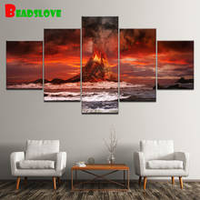 Diamond Painting Natural landscape volcanic eruptions 5 Pieces Mosaic Diamond Embroidery full square round Cross Stitch B5 2024 - buy cheap