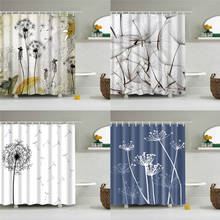 Dandelion padrão cortina de chuveiro cortinas banho para casa banho decoração tela poliéster à prova dwaterproof água com 12 ganchos 2024 - compre barato