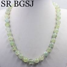 Collar de hilo con cuentas, gemas de cuentas redondas, nudo de piedra Natural, verde, 10mm, 17,5 ", envío gratis 2024 - compra barato