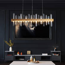 YOOGEE-candelabro rectangular moderno para comedor, lámparas colgantes de cristal de lujo, isla de cocina, lustre Led dorado 2024 - compra barato