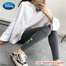 Calça feminina bordada mickey com desenhos, leggings para garotas casuais de primavera e outono, de algodão, com cintura alta e pés finos cortados 2024 - compre barato