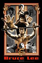 NEW BRUCE LEE CLASSIC HOLDING NUNCHUCKS MOVIE Art print Silk poster Home Wall Decor 2024 - buy cheap