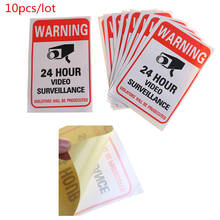 10pcs/lot Waterproof Sunscreen PVC Home CCTV Video Surveillance Security Camera Alarm Sticker Warning Decal Signs Stickers 2024 - buy cheap