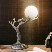 Modern New Chinese Bird Branch Table Lamps Living Room Bedroom Moon Resin Table Lights Decoration Art Antique Bedside Fixtures 2024 - buy cheap