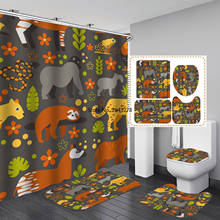 3D Cute Sloth Printed Waterproof Fabric Bathroom Curtain Shower Curtains Set Anti-skid Rugs Toilet Lid Cover Bath Mat 2024 - buy cheap