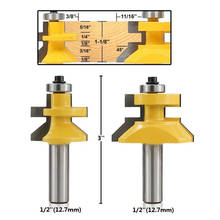 2 Pcs 1/2 12.7 '(mm) Stem Junction Router Bit V Groove & Combined Tongue Router Bit Set Wood Grinding Tenon Cutter Set 2024 - buy cheap