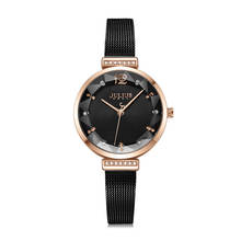 Relógio feminino em corte de cristal, bracelete de aço inoxidável fofo para mulheres, presente para meninas, caixa julios 2024 - compre barato