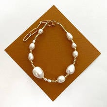 High-quality natural pearl bracelet real freshwater pearl gold-color rice beads mix and match fashion charm bangle gift 2020 2024 - buy cheap