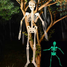 Decoração de halloween, esqueleto móvel luminoso de crânio, adereços que brilham mau, lembranças da festa, dia das bruxas, eve assustadora, halloween 2024 - compre barato