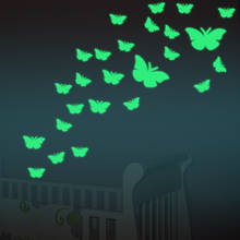 Горячая светящаяся Наклейка на стену трехмерная креативная Люминесцентная паста флуоресцентная бабочка 2024 - купить недорого