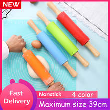 39Cm Wooden Rolling Pin Non-Stick Fondant Roller Silicone Pastry Dough Roller Baking Large Rolling Pin for Pastry Baking Tools 2024 - buy cheap