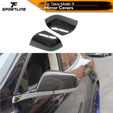 Dry Carbon Car Rearview Mirror Covers Caps for Tesla Model 3 2017-2020 Side Mirror Caps Covers Add On Real Gloss / Matte Carbon 2024 - buy cheap