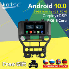 AOTSR-Radio Multimedia con GPS para coche, Radio con reproductor, Unidad Principal estéreo, DSP, Android 10,0, PX6, Carplay, para Ford Mustang 2015-2020 2024 - compra barato