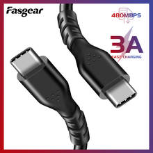 Fasgear 60W 3A USB C To USB Type C Cable USB PD Fast Quick Charger 3.0 Cord USB-C Type-c Cable For Xiaomi For Macbook For iPad 2024 - buy cheap