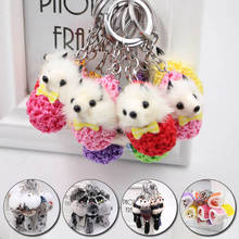 Cute Fluffy Animal Cartoon Fox Keychain Pendant Car Key Ring Holder Bag Purse Ornament Decor Women Jewelry Charm Keychain 2024 - buy cheap