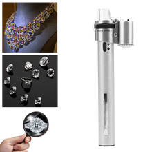 Mini lupa con luz LED para joyería, microscopio con estuche, Mini lupa de mano con forma de bolígrafo, 100X 2024 - compra barato