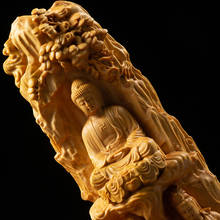 Figuras de madera de los tres santos del Oeste, regalos tallados hechos a mano, estatua de Buda, adorno de colección para decoración del hogar, 23CM 2024 - compra barato