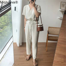 Mozuleva 2021 New Summer Women Jumpsuits & Rompers Casual Cotton and Linen Ankle-Length Pants Fake Two Pieces Playsuit  femme 2024 - buy cheap