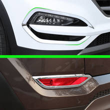 Para hyundai tucson 2015 2016 2017 2018 abs cromado dianteiro/traseiro neblina acessórios de estilo do carro 4 peças 2024 - compre barato