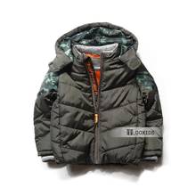 Windprooo/детская зимняя стеганая куртка с флисовой подкладкой, пальто для мальчиков, армейский зеленый, размер 1. 2024 - купить недорого