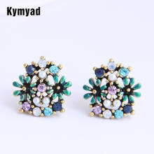 Kymyad brincos femininos de flores, joias femininas esmaltadas vintage, brincos 2020 statement, joias da moda 2024 - compre barato