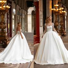 2021 Wedding Dresses with Jacket Lace Appliques Bridal Gowns Custom Made Backless Sweep Train Ball Gown Robe De Soiree 2024 - buy cheap