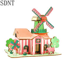 Tulip Pasture 3D Puzzles Toys Building Model Add Color Assembling Puzzles Educational Games Wooden Toys for Children Decoration 2024 - buy cheap