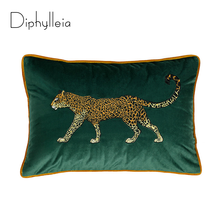 Diphylleia Decorative Pillow Case Retro Style Luxury Velvet  Golden Leopard Embroidery Sofa Bedding Cushion Cover Free Shipping 2024 - buy cheap