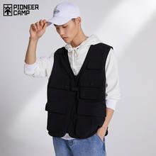 Pioneer Camp 2020 Autumn Multi Pocket Vest Men Casual Black Sleeveless Jacket Reporter Waistcoat Male XJK023054 2024 - buy cheap