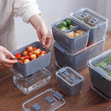 Kitchen Plastic Storage Box Fresh-Keeping Box Refrigerator Fruit Vegetable Drain Crisper Kitchen Food Container storage box 2024 - buy cheap