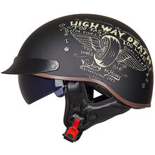 Gxt capacete da motocicleta do vintage retro scooter meio capacete casco moto capacete de equitação moto dot aprovado 2024 - compre barato