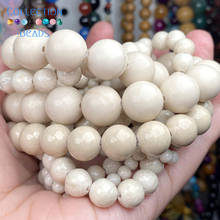 Natural Stone White Fossils Loose Spacer Round Bead For Jewelry Making 4-12 MM DIY Bracelets Accessories Wholesale 15" 2024 - buy cheap