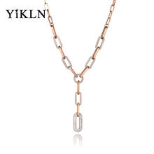 YiKLN Hiphop/Rock Stainless Steel Geometry Clay Crystal Pendant Necklace For Women Trendy Chain & Link Long Necklace YN19163 2024 - buy cheap