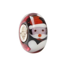 925 Sterling Silver Large Hole Colorful 3D cartoon pictures Santa Claus Murano Glass Charm Beads Fit European Bracelet Jewelry 2024 - buy cheap