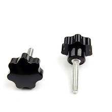 3pcs M8 Torx plastic hand screws seven star T&TX bakelite handel screw bolt black color 50mm outer diameter 15mm-50mm long 2024 - buy cheap