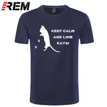 Keep Calm And Love Rats T Shirt Men Summer Short Sleeve Cotton Man Funny Animals T-shirts Tees Top 2024 - buy cheap