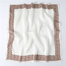 Шелковый квадратный шаль роскошный офисный шарф для женщин с принтом бандана повязка для волос 2020 Новинка 2024 - купить недорого