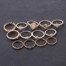 Accesorios de joyería 13 unids/set mujeres Vintage estrella ópalo anillo de dedo de cristal Set 2024 - compra barato