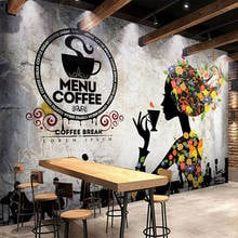 Photo Wallpaper 3D Stereo Brick Wall Coffee Shop Tea Shop Murals Restaurant KTV Bar Background Wall Decor 3D Waterproof Sticker 2024 - buy cheap