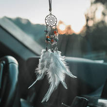 Mini apanhador de sonhos decoração do carro pingentes no carro pendurado ornamentos pena artesanal casa adorno acessórios do carro para meninas 2024 - compre barato