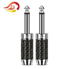 QYFANG 6.35mm 2 Pole Stereo 4-Layer Rhodium Plated Audio Jack Earphone Plug Metal Adapter Carbon Fiber Headset Wire Connector 2024 - buy cheap