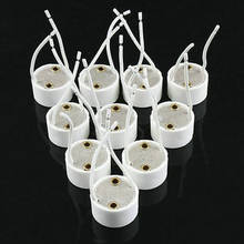 Base de lámpara GU10, Conector de cerámica con Cable para lámpara halógena LED, 10 unids/lote 2024 - compra barato