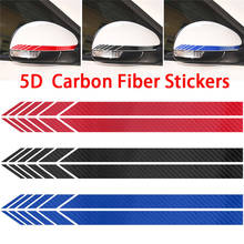 2Pcs 5D Carbon Fiber Stickers Car Side Mirror Rear View Decal Decorative Racing Stripe 2024 - buy cheap