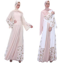 Luxury Muslim Embroidery Abaya Mesh Kimono Cardigan Dress Robe Gowns Tunic Jubah Katfan Middle East Eid Ramadan Arab Islamic 2024 - buy cheap