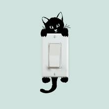 Pegatina de pared con interruptor de salida, pegatina de pared con interruptor de luz de gato de dibujos animados, multiusos, impermeable, creativo, 1 ud. 2024 - compra barato
