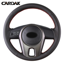 Cardak-capa de volante de carro em couro artificial, preta, para kia forte, kia soul, kia rio 2009, 2010, 2011 2024 - compre barato